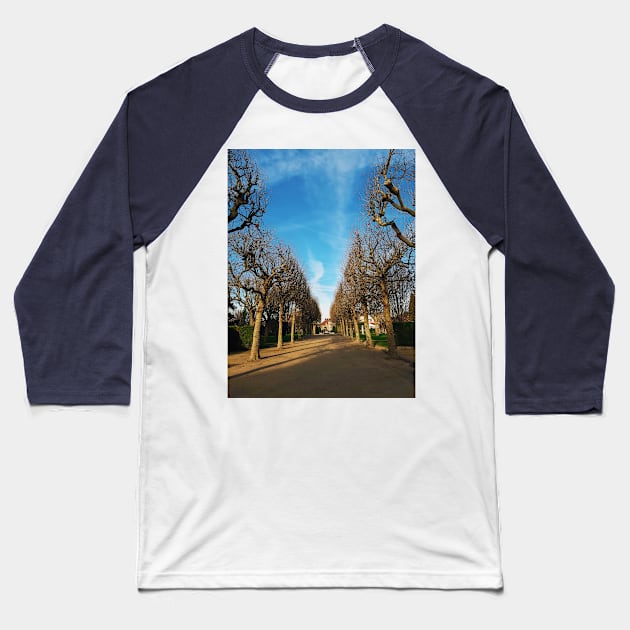 Bare trees alley Baseball T-Shirt by psychoshadow